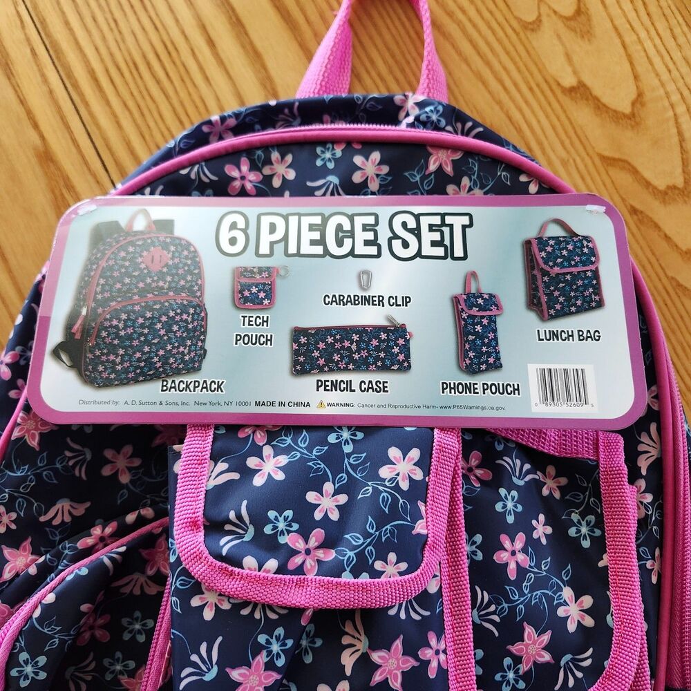 AD Sutton Florsl Backpack 6 Piece Set